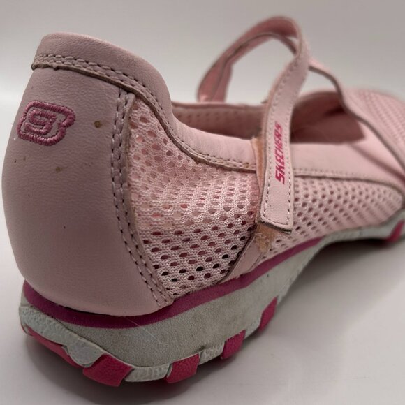 SKECHERS Pink Mary Jane Strappy Flat Shoes! Leather & Textile. Size 7.5 - Picture 3 of 5